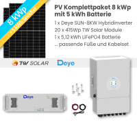 PV Komplettpaket Deye 8KW | 8,3 Wp TW Solar | 5 KW Deye...